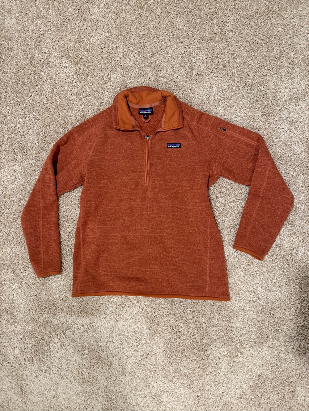 Patagonia Zip-Up Fleece Sweater - Rust Orange